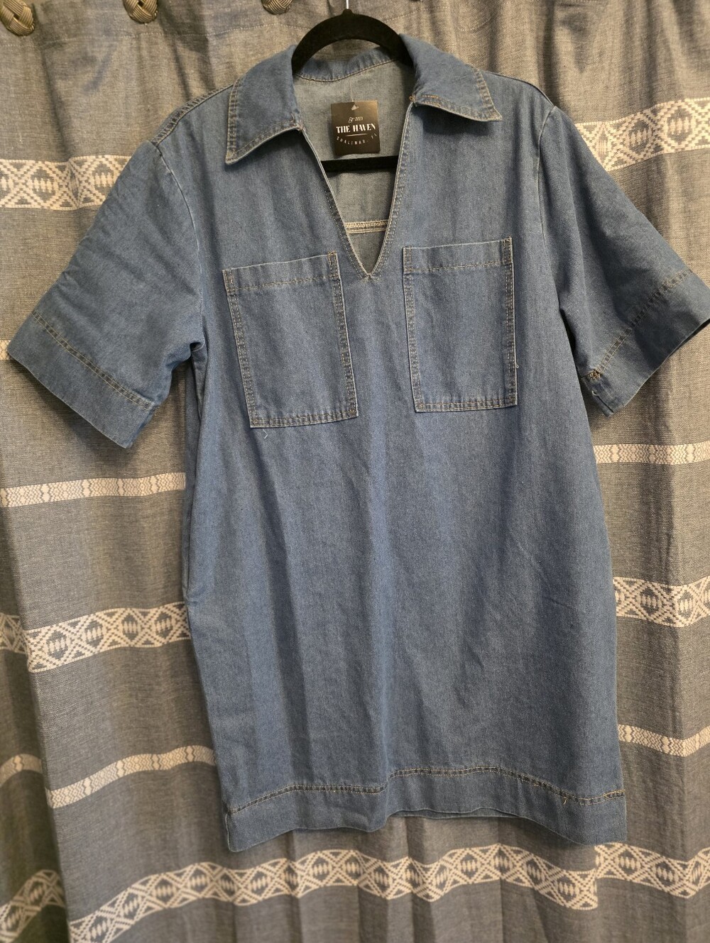 Boutique Women's Denim Dress Blue Size Medium